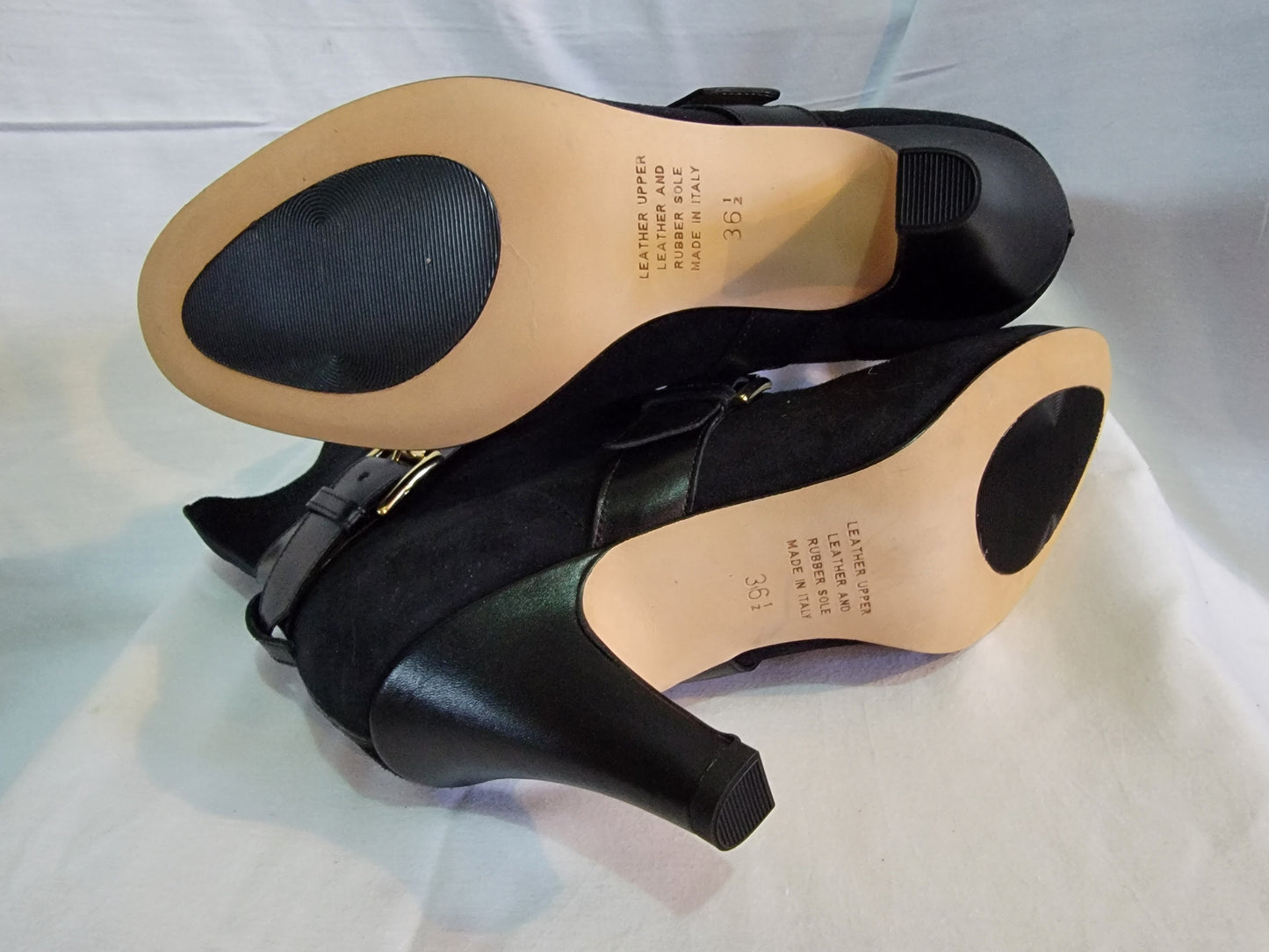 ANYI LU - Handmade Black Suede Belted Boots