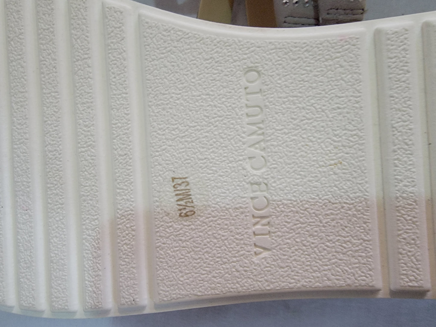 VINCE CAMUTO - White Genuine Leather Strappy Espradille Sandals