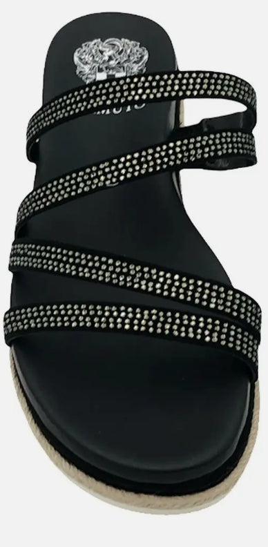 VINCE CAMUTO - Black Genuine Leather Strappy Espradille Sandals