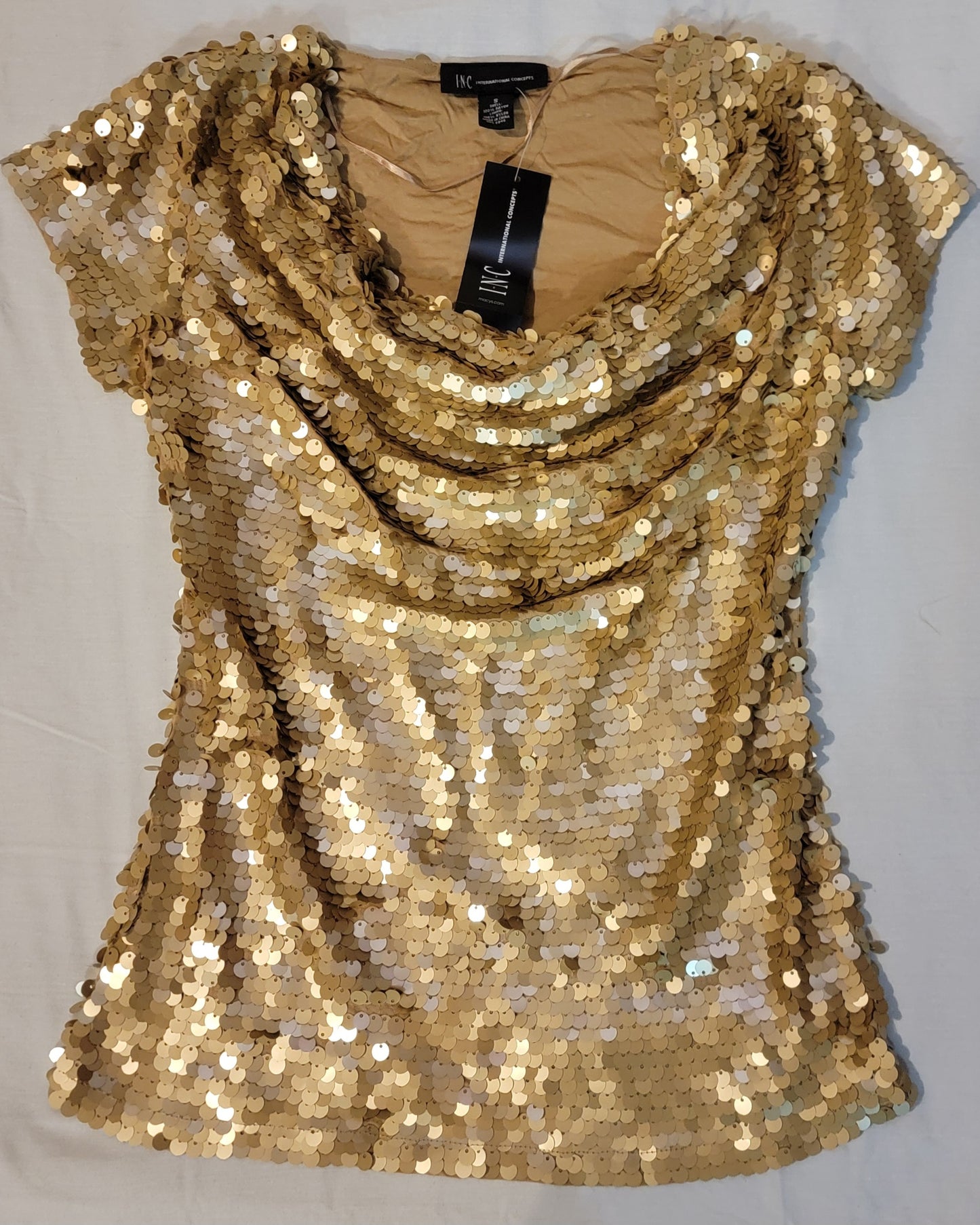 INC INTERNATIONAL - Concepts Gold Sequined Top