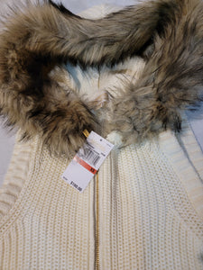 MICHAEL KORS - Faux Fur Trim Knit Vest