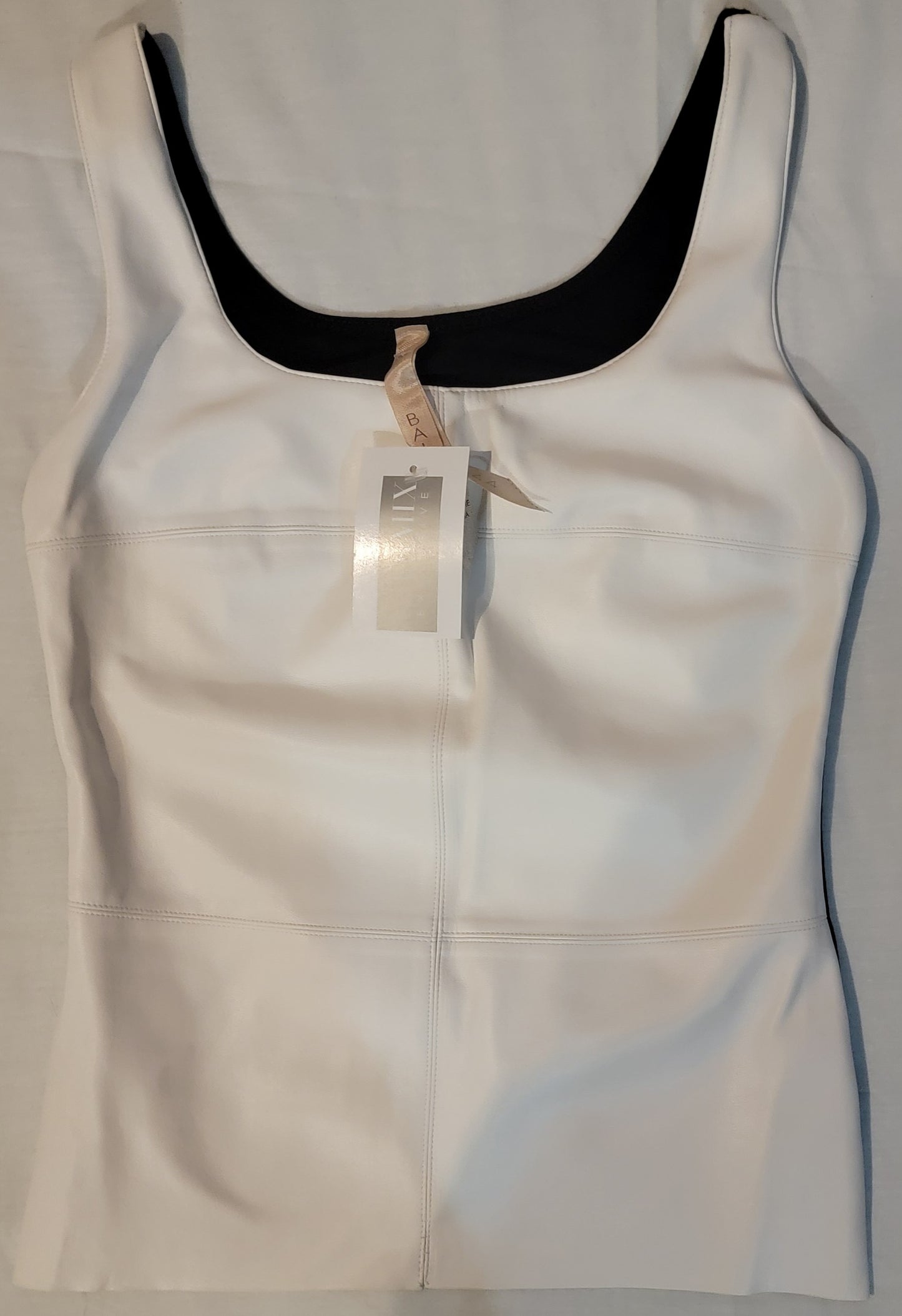 INTERMIX EXCLUSIVE - White Faux Leather Tank Top