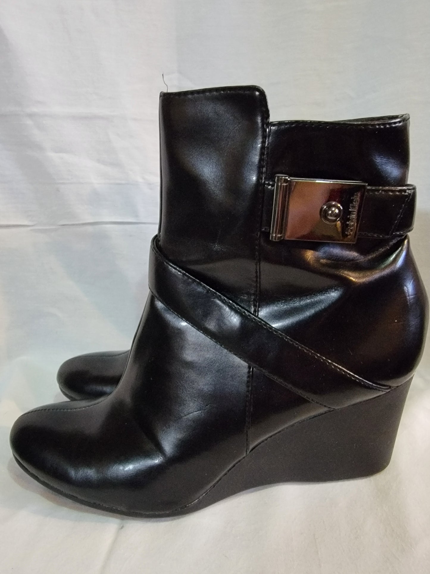 CALVIN KLEIN - Wedge Heel Brown Ankle Boots