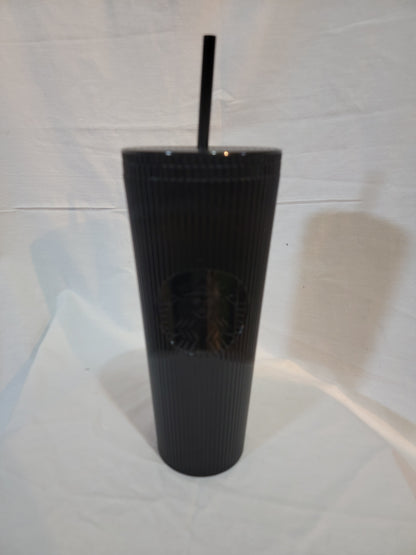 STARBUCKS - 2024 Black Pleated Metallic Core Tumbler