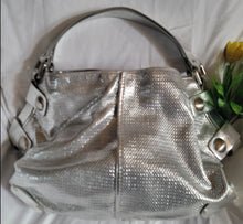 Load image into Gallery viewer, KOOBA NELLY - Silver Perforated Leather Tote Shoulder Handbag