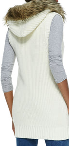 MICHAEL KORS - Faux Fur Trim Knit Vest